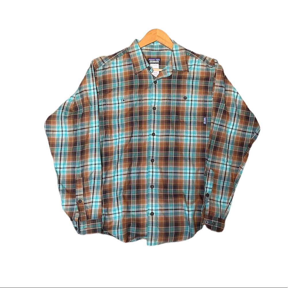 Patagonia Mens Organic Cotton Plaid Button Up Long Sleeve Shirt Size Small